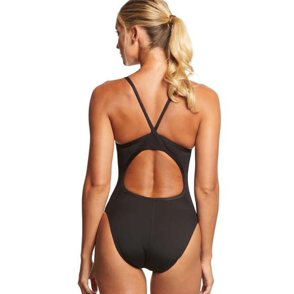Speedo Black One-Piece Swimsuit - Size 10/36 - Picture 3 of 11